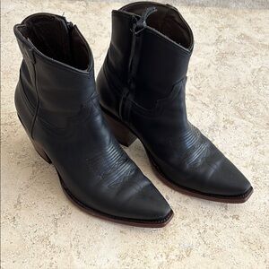 Tecovas The Daisy Midnight Leather Booties, size 9